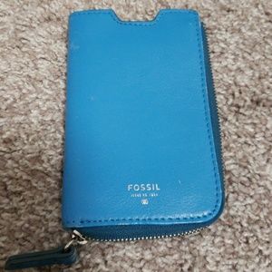 Fossil wallet with phone pouch